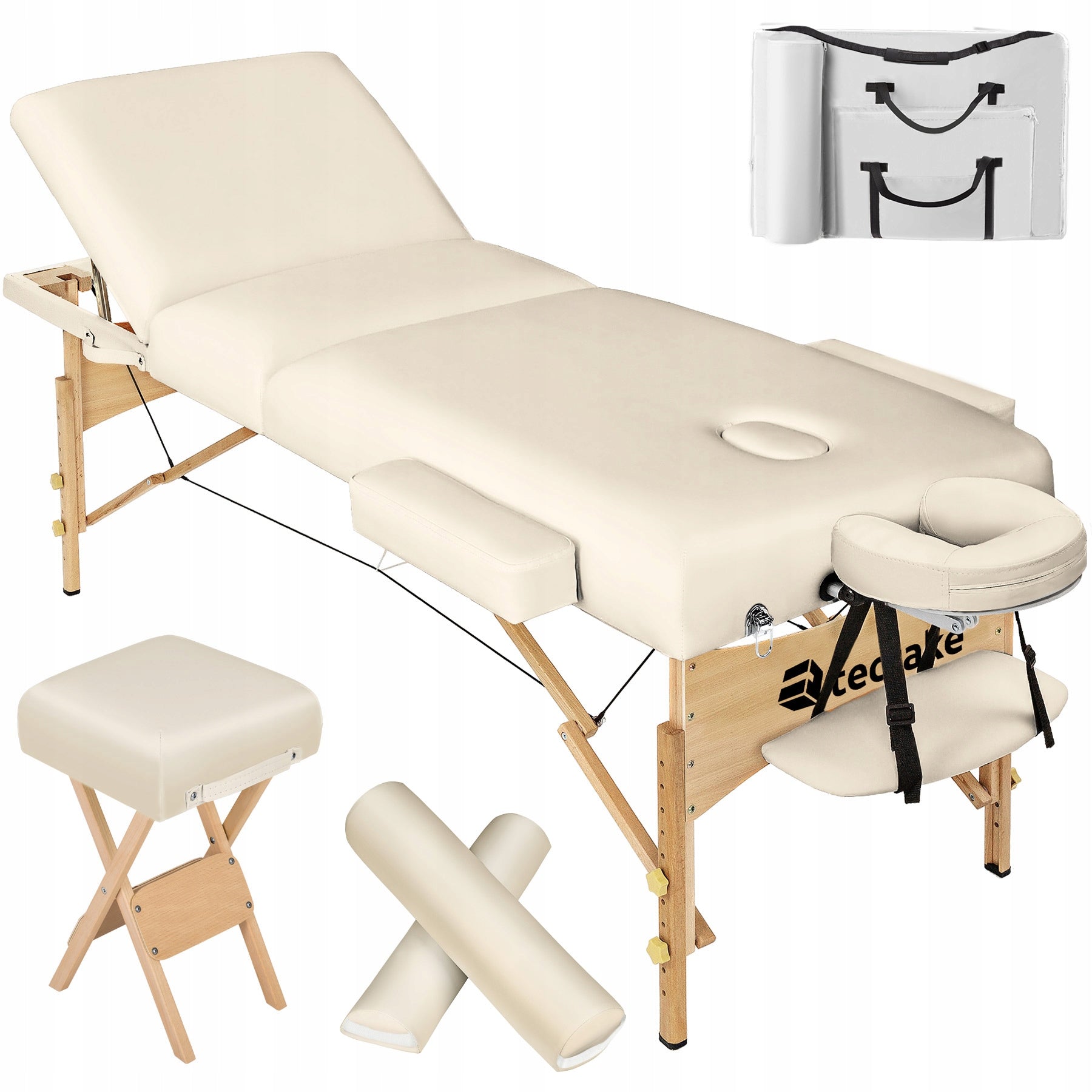 3-zone massage table -set with padding 10 cm