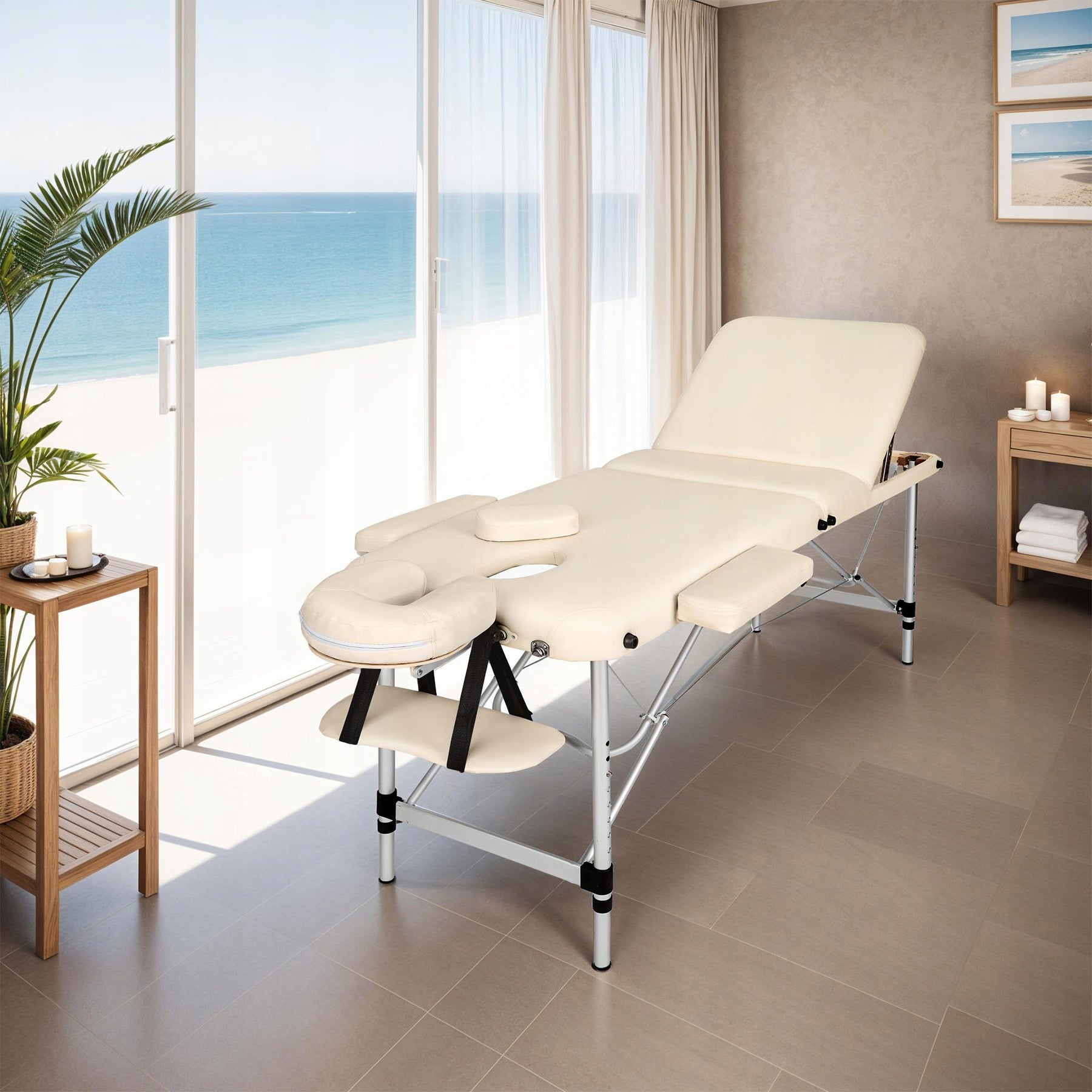 3-zone massage table with 5 cm padding and aluminum frame Manufacturer code 401047