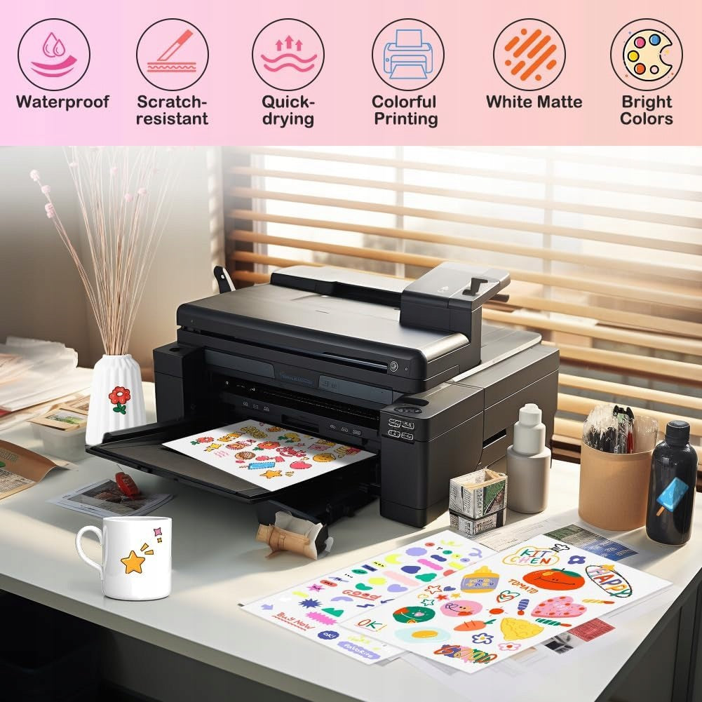 30 SHEETS OF A4 MATTE WATERPROOF SELF-ADHESIVE PAPER Manufacturer no brand
