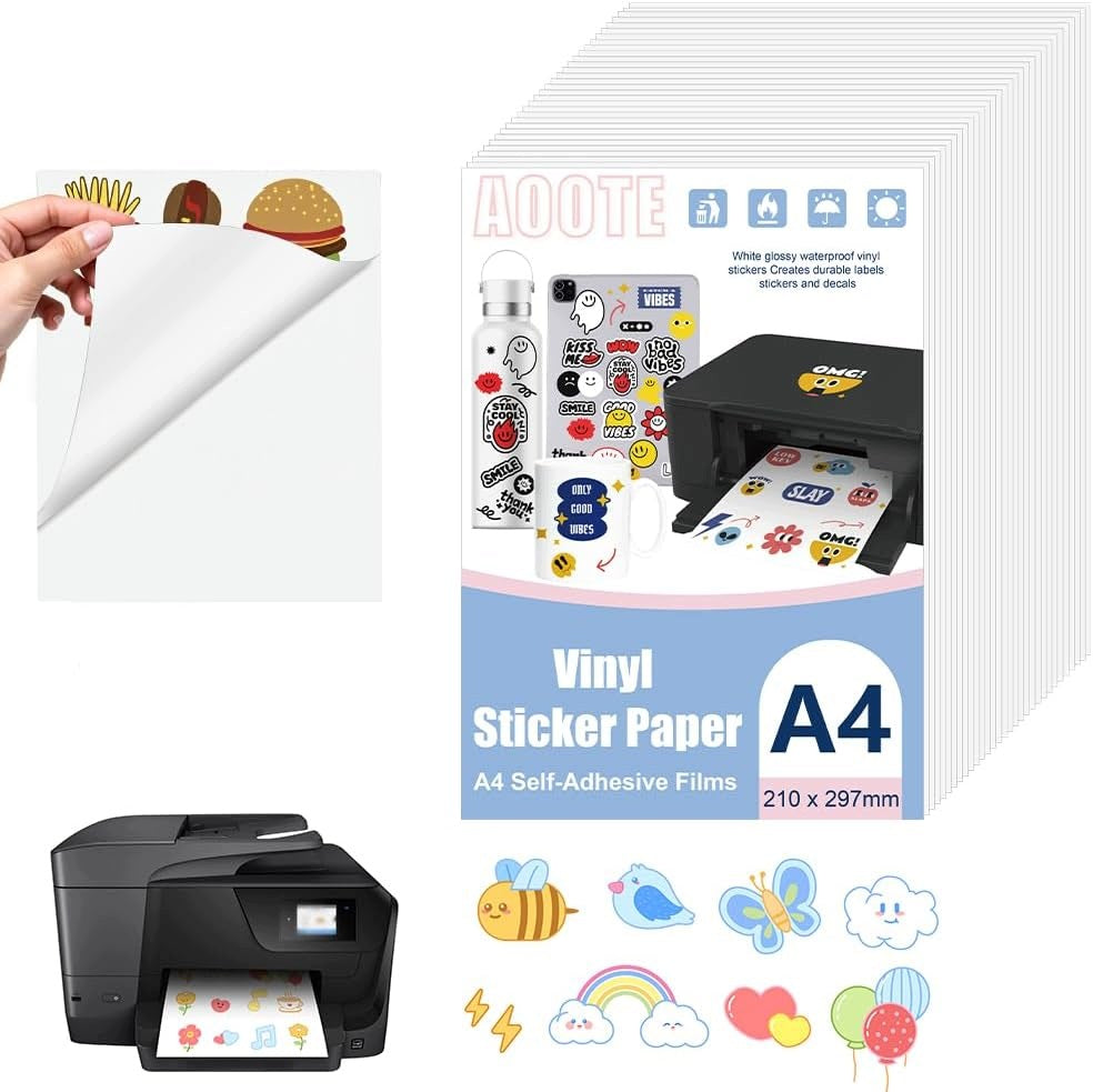 30 SHEETS OF A4 MATTE WATERPROOF SELF-ADHESIVE PAPER