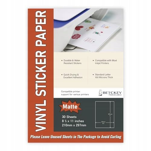 30 SHEETS OF A4 NON-WATERPROOF MATTE SELF-ADHESIVE PAPER FOR ORGANIZATION Packaging status original