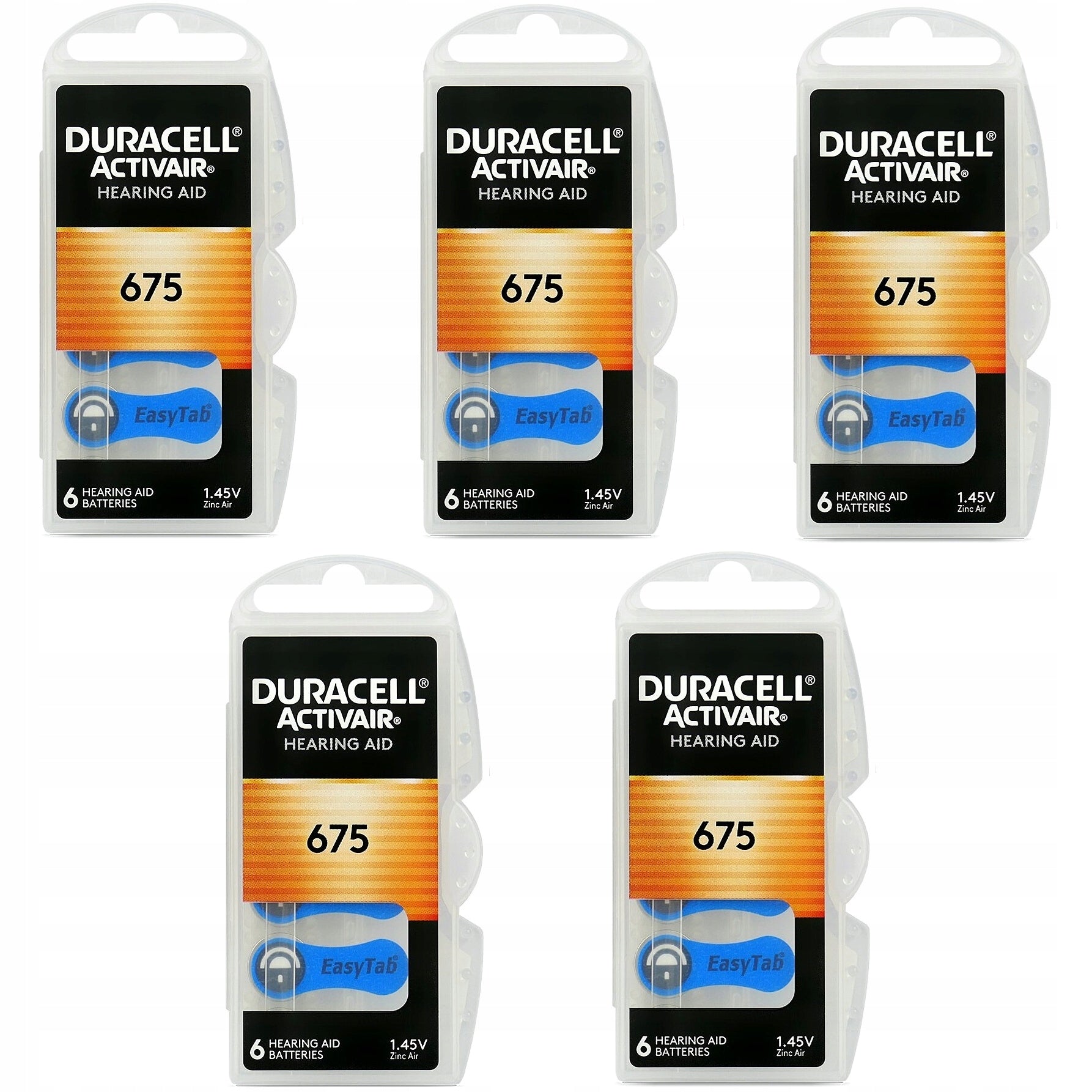 30 x 675 PR44 Duracell ActivAir Hearing Aid Batteries