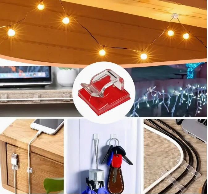 30 x HOLDER ORGANIZER CLIP HANGER FOR WIRE CABLES ORNAMENTS GARLANDS STRONG Packaging status original