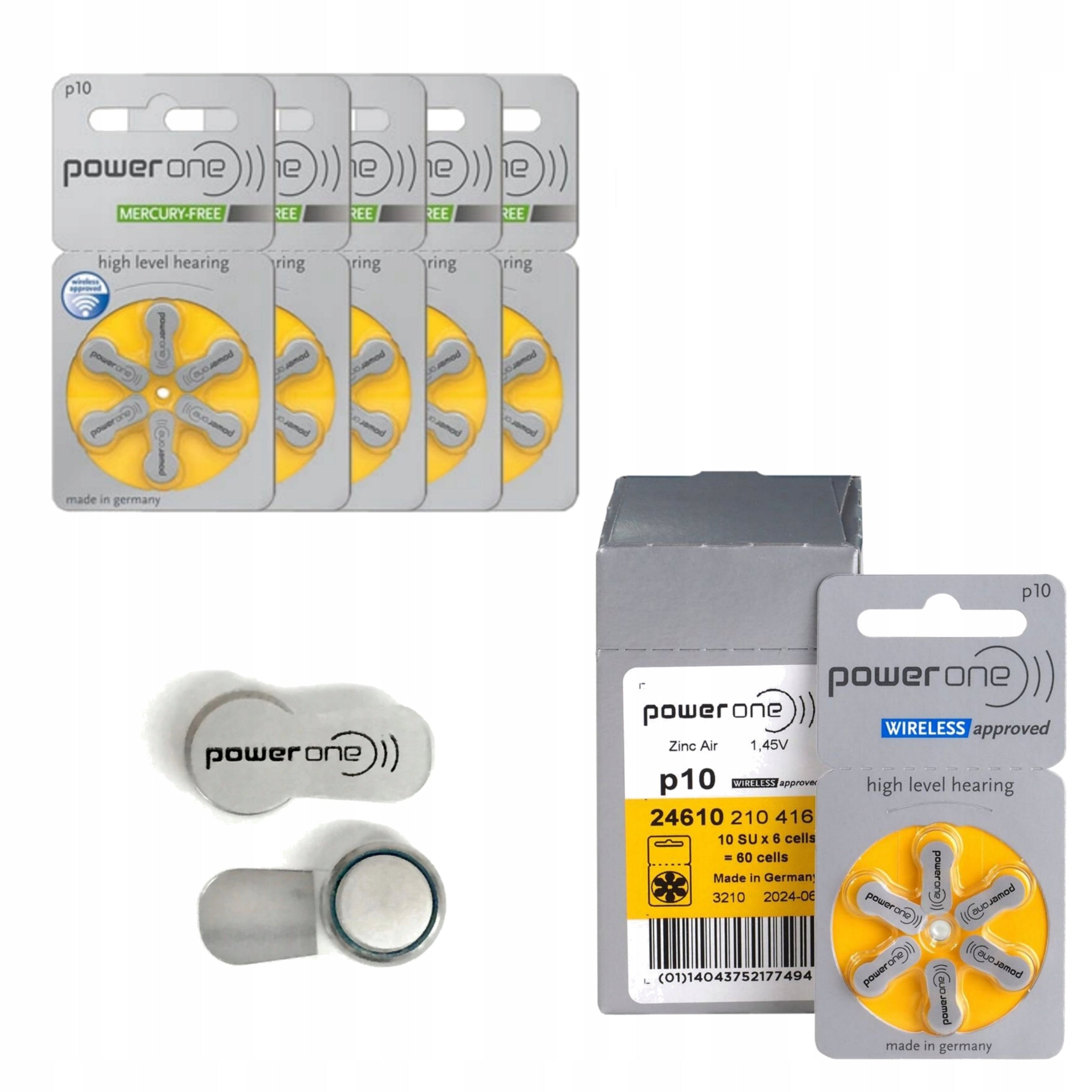 30 x Hearing Aid Batteries PR70 p10 Power One Varta 10