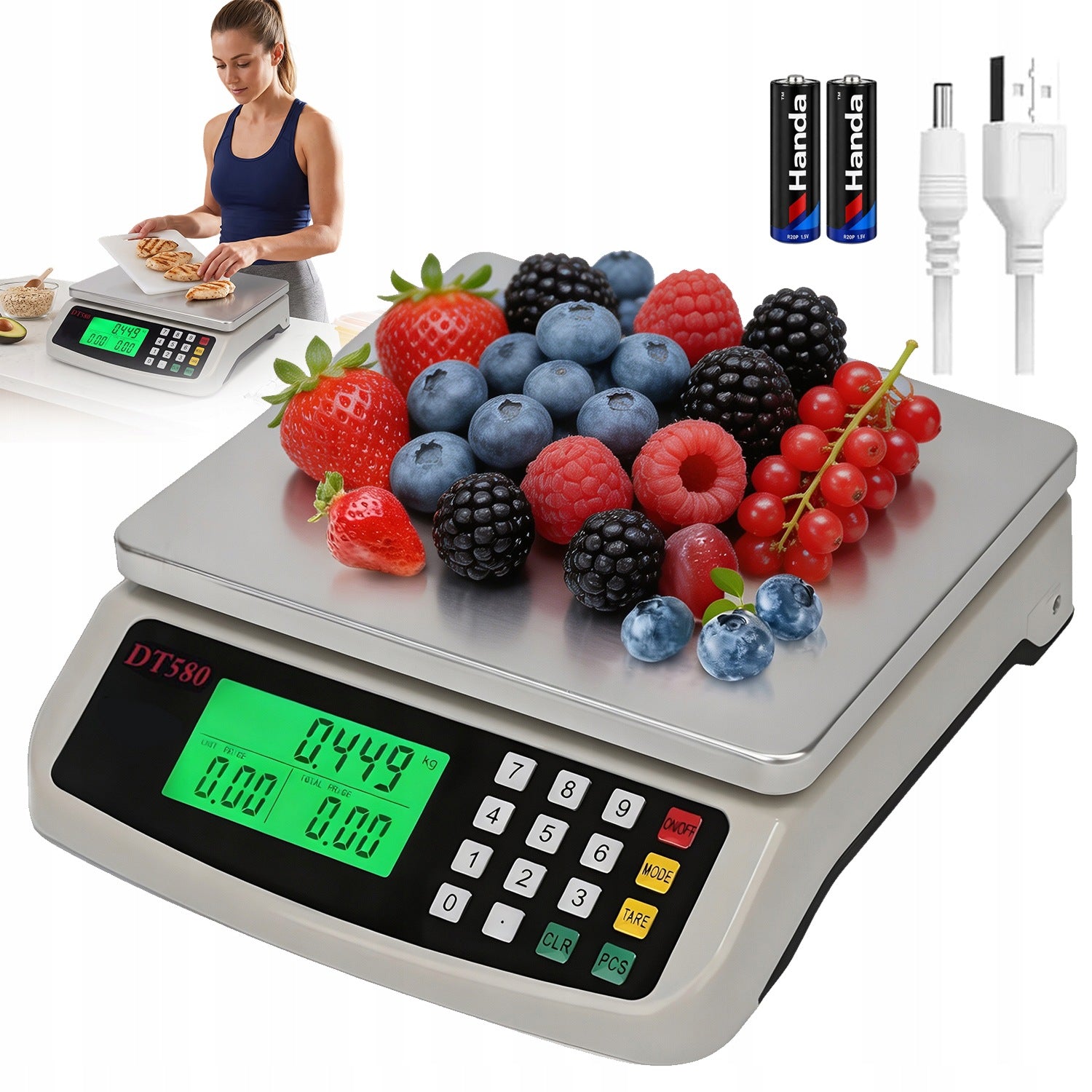 30KG 1G STEEL LCD ELECTRONIC KITCHEN SCALE FOR SPICE FLOUR