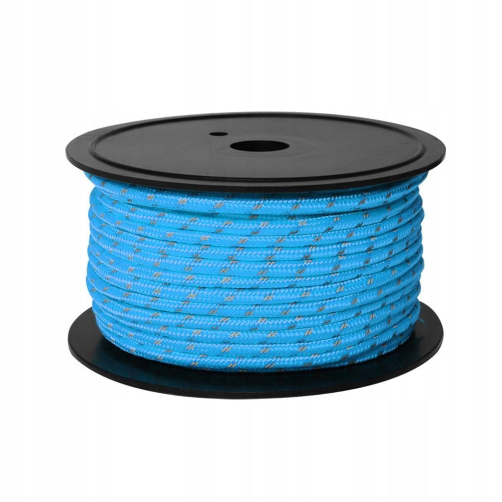 30M 6mm Reflective Tent Rope Guylines Weather Resistant Towing Lines Blue Packaging status original
