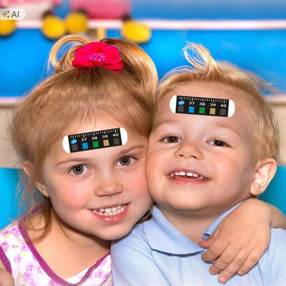 30PCS BLACK FOREHEAD THERMOMETER STRIPS SAFE COLOR CHANGING BODY STICKERS Medical device yes