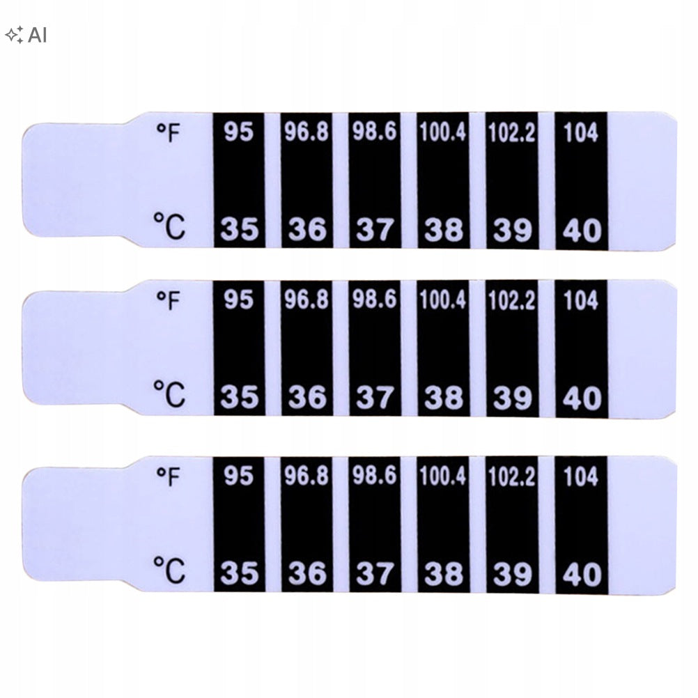 30PCS BLACK FOREHEAD THERMOMETER STRIPS SAFE COLOR CHANGING BODY STICKERS