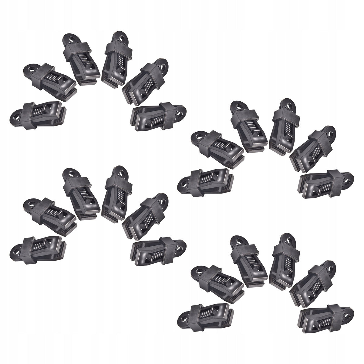 30Pcs Black Heavy Duty Plastic Tent Clips with Lock Grip for Outdoor Use Manufacturer code 21983021
