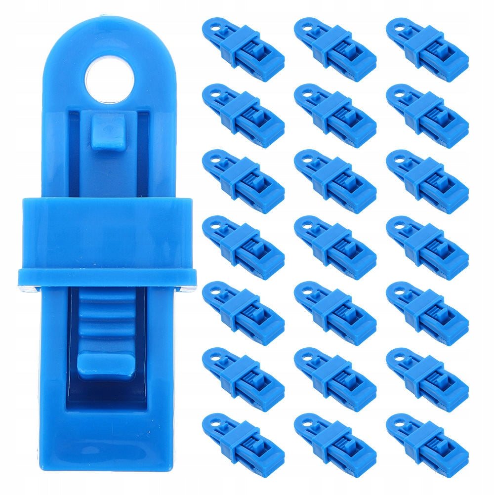 30Pcs Blue Plastic Windproof Clips for Tents and Outdoor Tarps