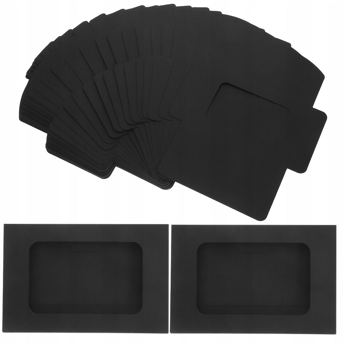 30SZT MODNE CZARNE KOPERTY Z OKIENKIEM PAPIER KRAFT NA ZAPROSZENIA
