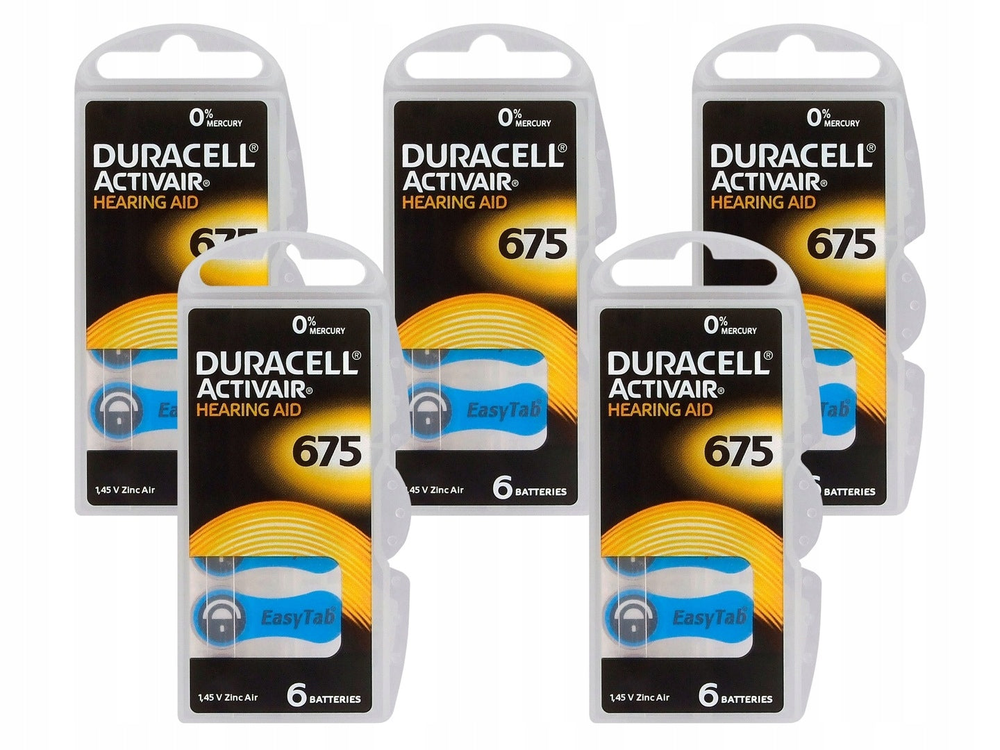 30x Battery for hearing aids DURACELL 675