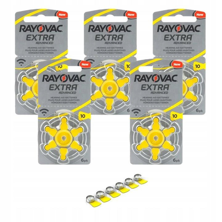 30x DA10 Hearing Aid Batteries RAYOVAC 10