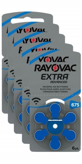 30x Hearing Aid Batteries RAYOVAC EXTRA 675 PR44 06-2027 Packaging status original