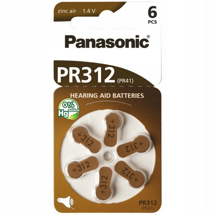 30x Hearing battery Panasonic 312 PR41 PR312 30 pieces Packaging status original