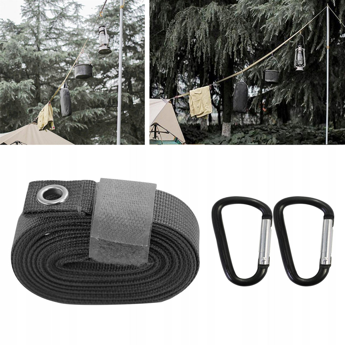 310cm Tent Extension Belt Lanyard Rope Clothesline Draw Rope Hanging Black Manufacturer code 11266033212