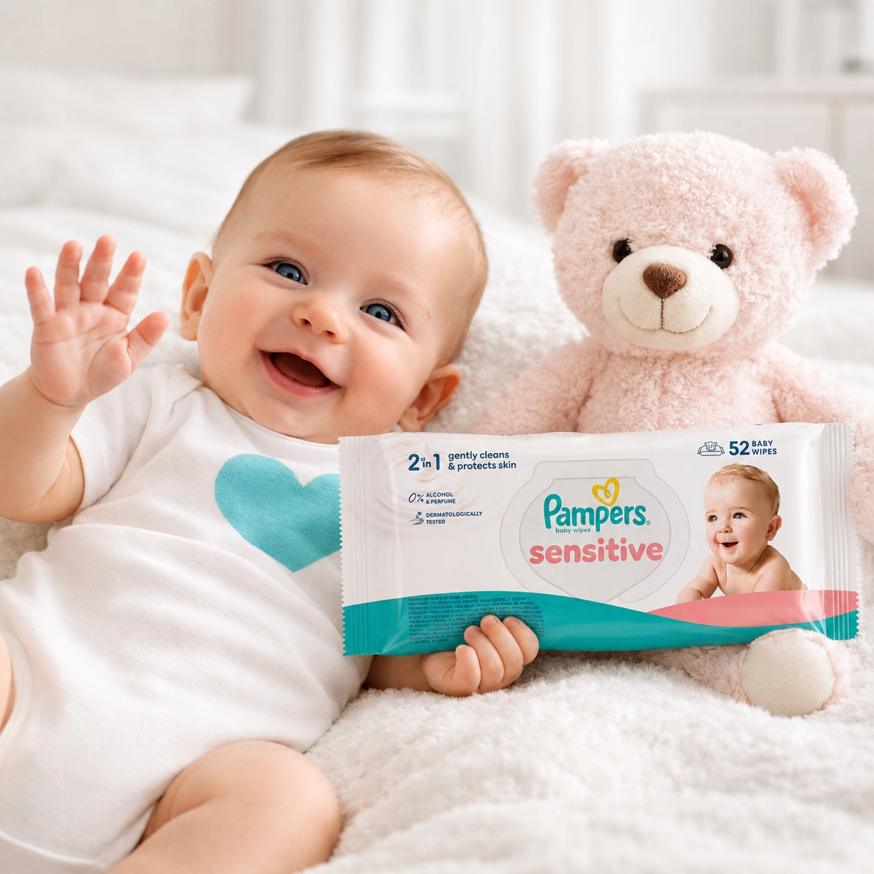 312pcs PAMPERS SENSITIVE Baby Moisturizing Wipes Packaging status original