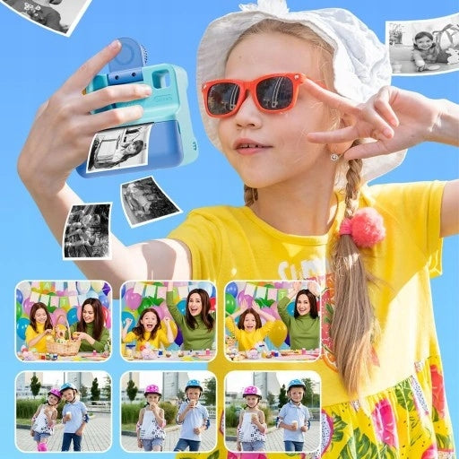 32GB 1080P INSTANT CAMERA FOR KIDS WITH PRINTING PAPER BLUE Packaging status original