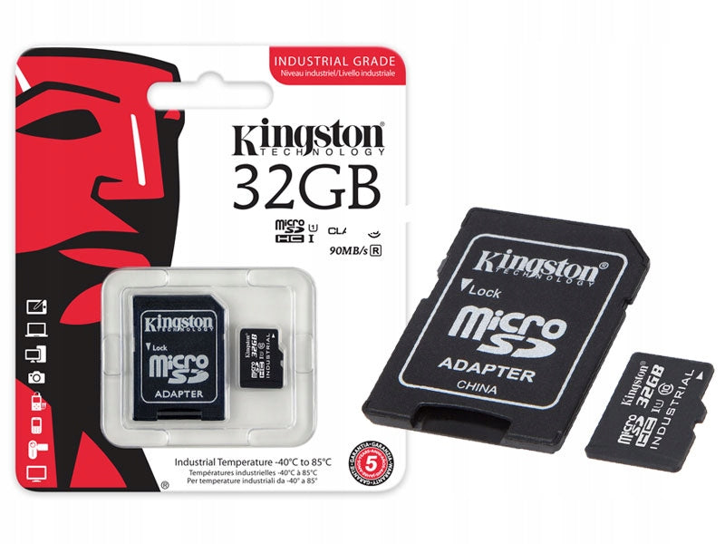 32GB Kingston Industrial MLC 90/100MB/s micro SD card