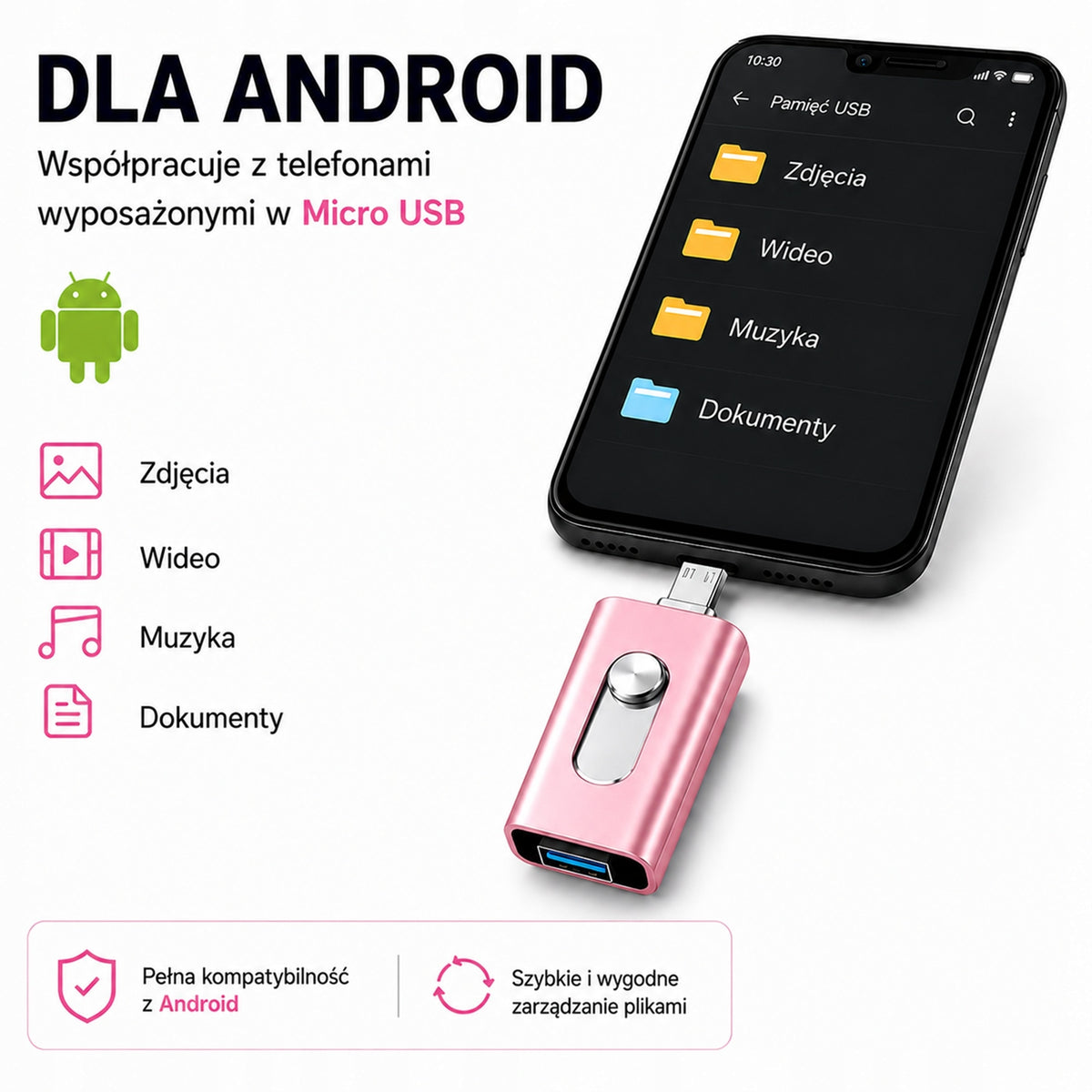 32GB USB 3.0 Flash Drive - 3-in-1 Lightning, Micro USB for iPhone, iPad, Android OTG Manufacturer code 3w1 32GBRÓ