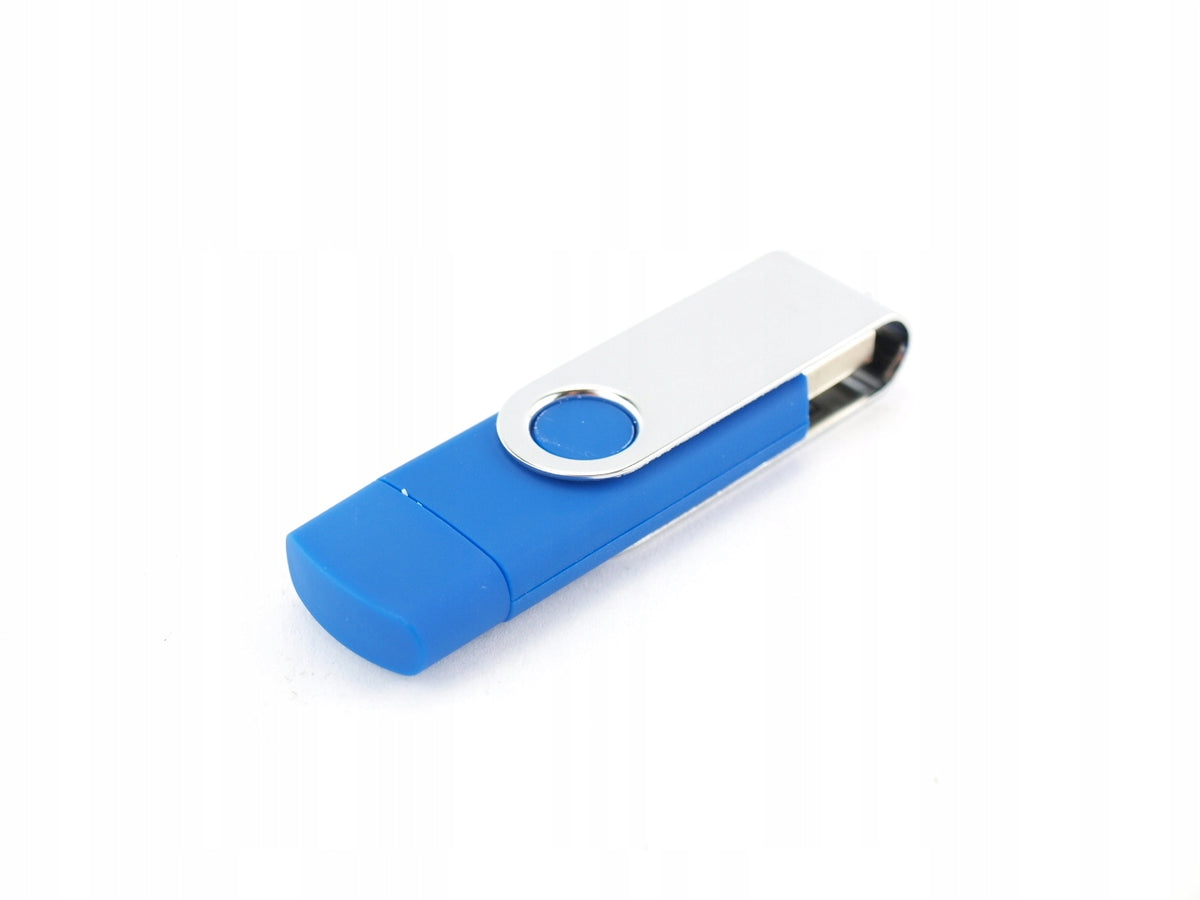 32GB USB and microUSB flash drives Color blue