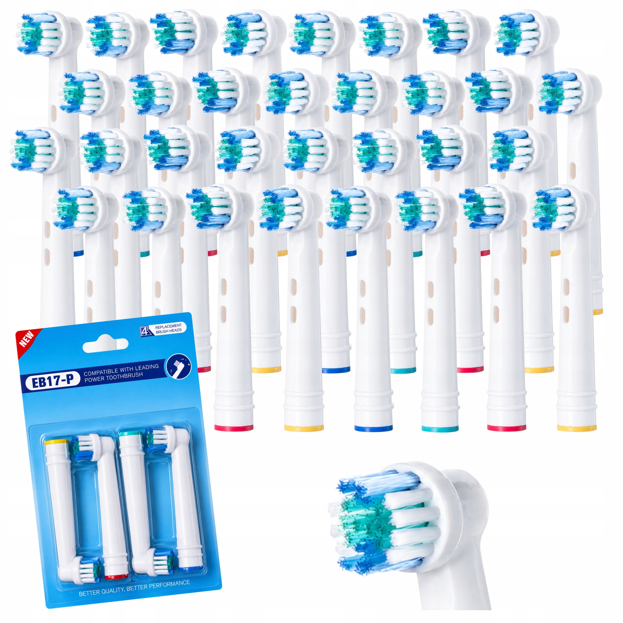 32x Oral-B Braun DuPont Toothbrush Tips Replacement EB17-P Set