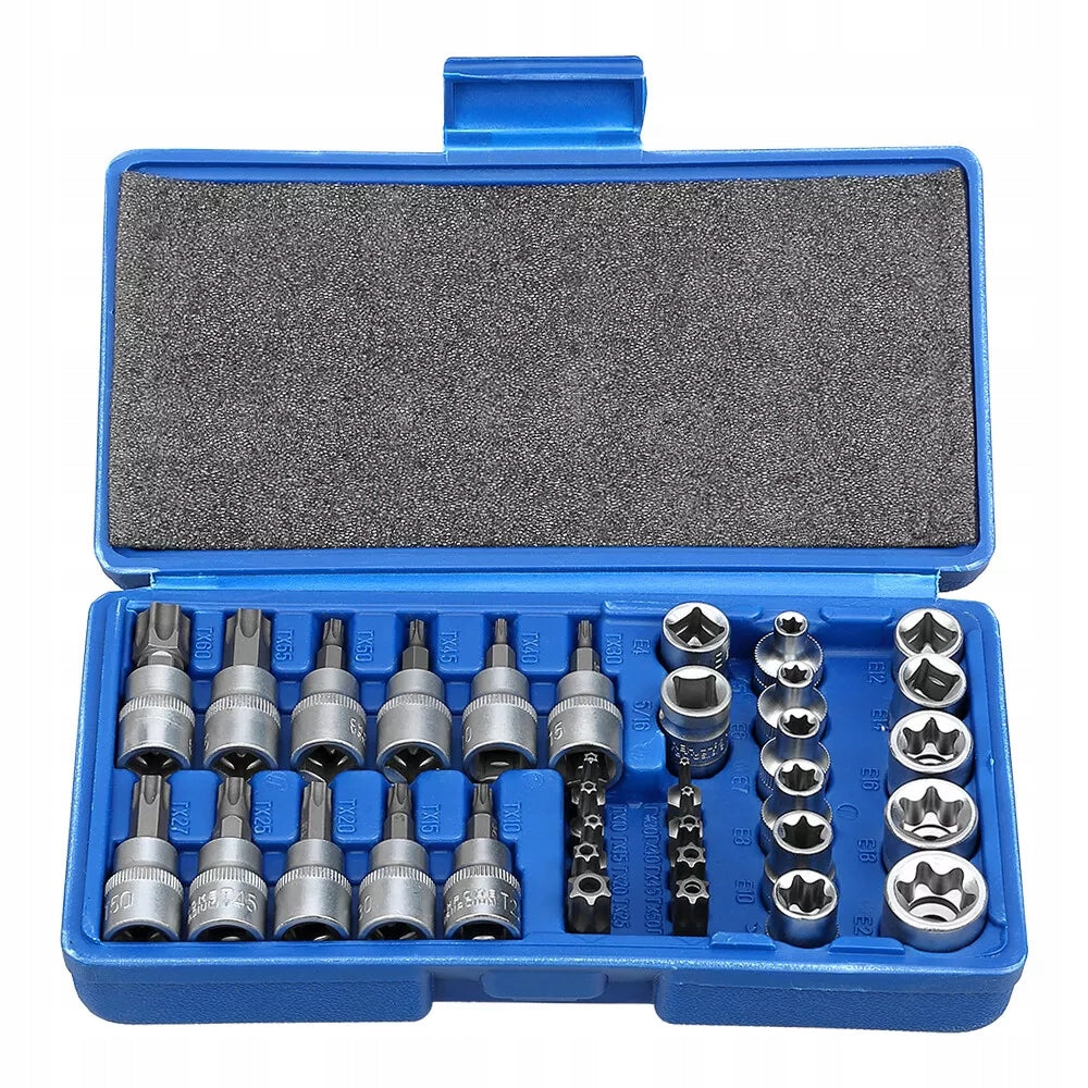 34 Pcs Torx Socket Set – E4-E20 T10-T60 Bit Kit for Car Bike Repair Brand no brand