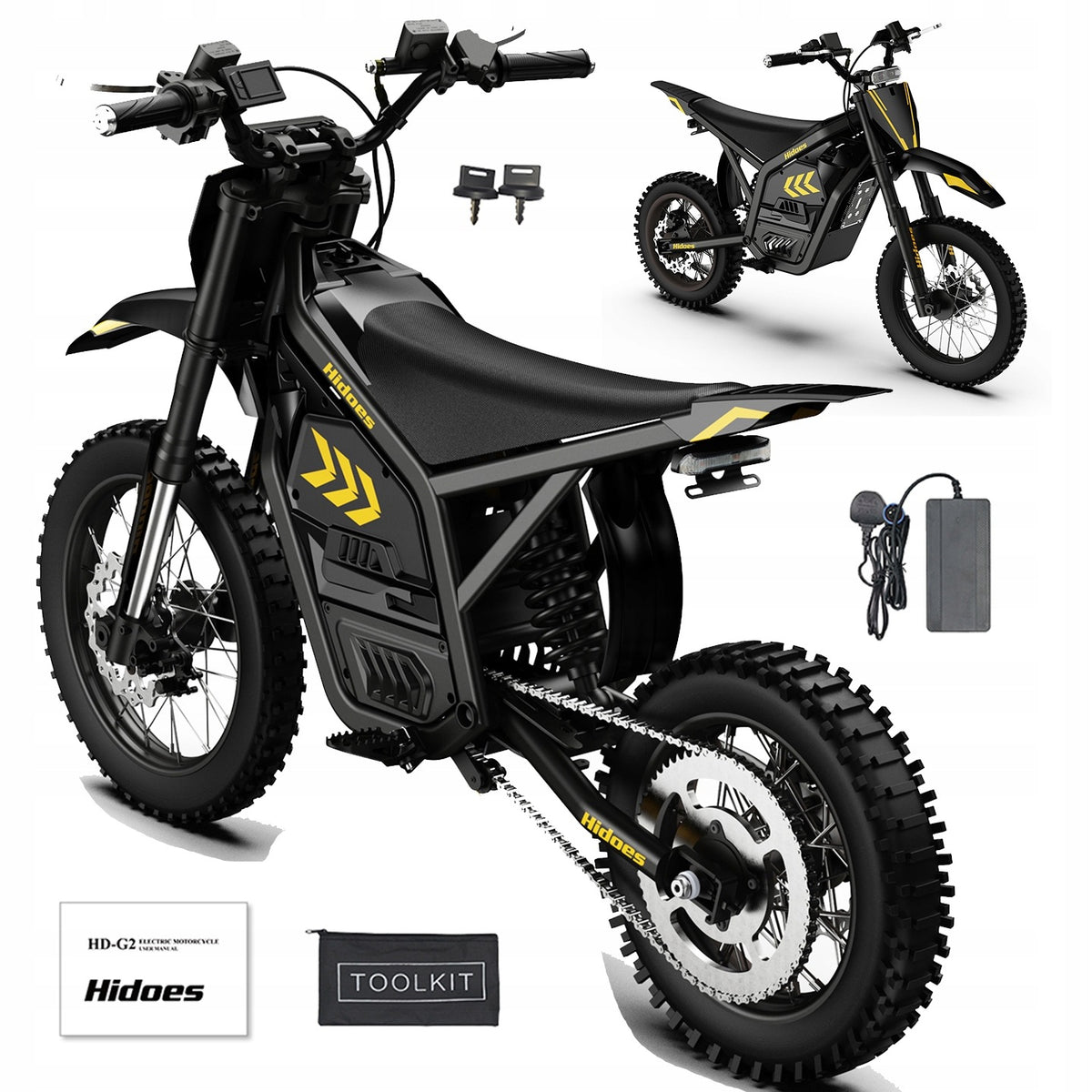 3500W ELECTRIC MOTORCYCLE CROSS Hidoes G2 48V 23Ah 220 Nm 55Km/h Range 70Km