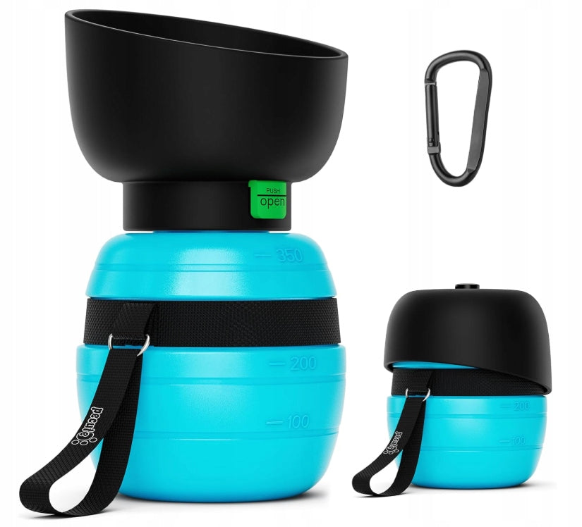 350ML DOG BOTTLE WITH FOLDING TRAVEL BOWL FOR PET WALK