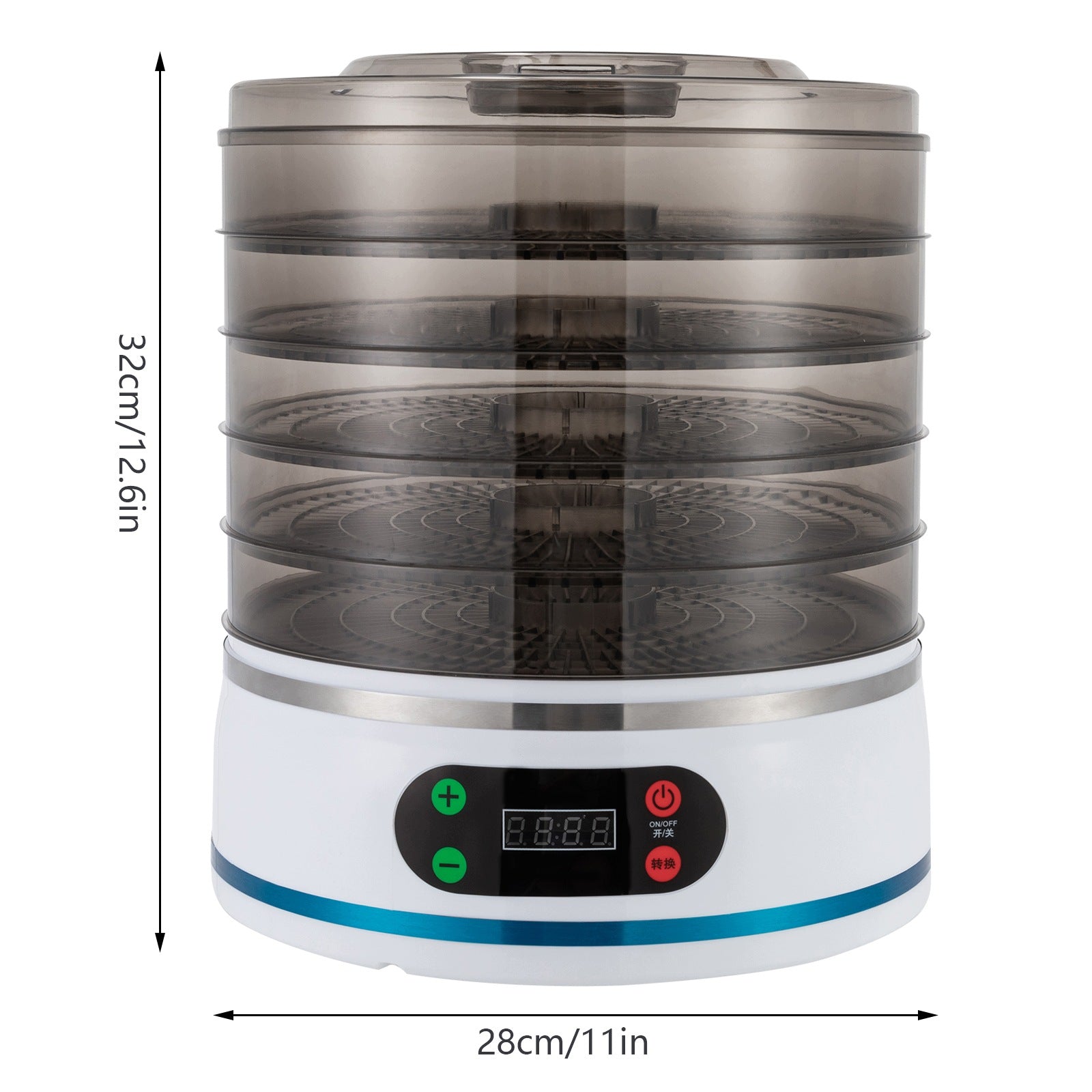 350W 5-Tray Food Dehydrator 35-70 Timer Touch Control Packaging status original