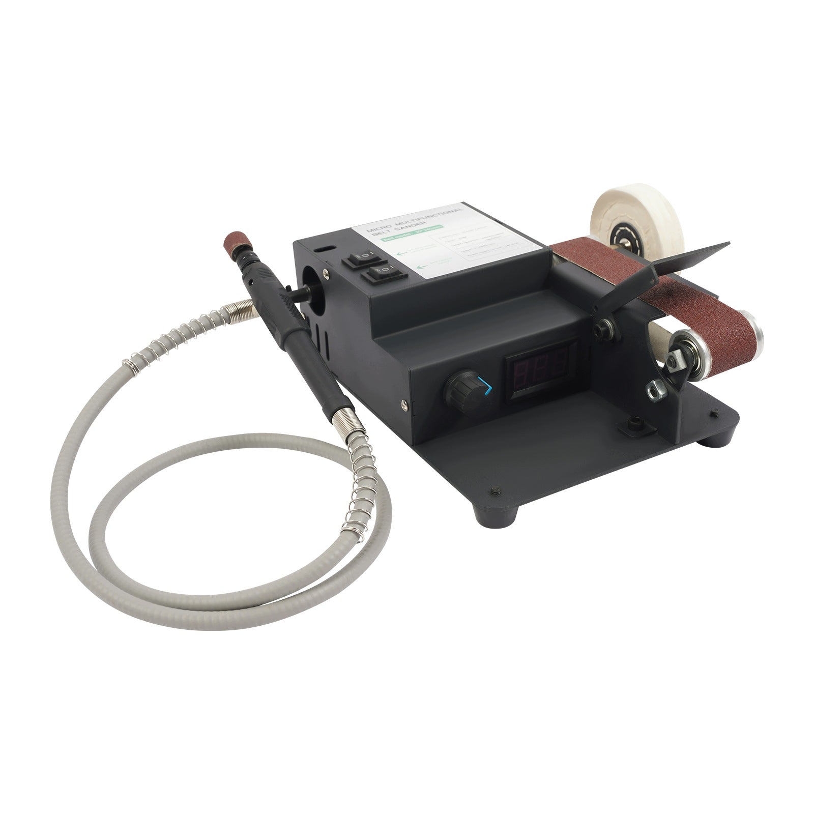 350W Dual Motor Sand Belt Machine, Bench Belt Sander 10*Sanding Belts Packaging status original
