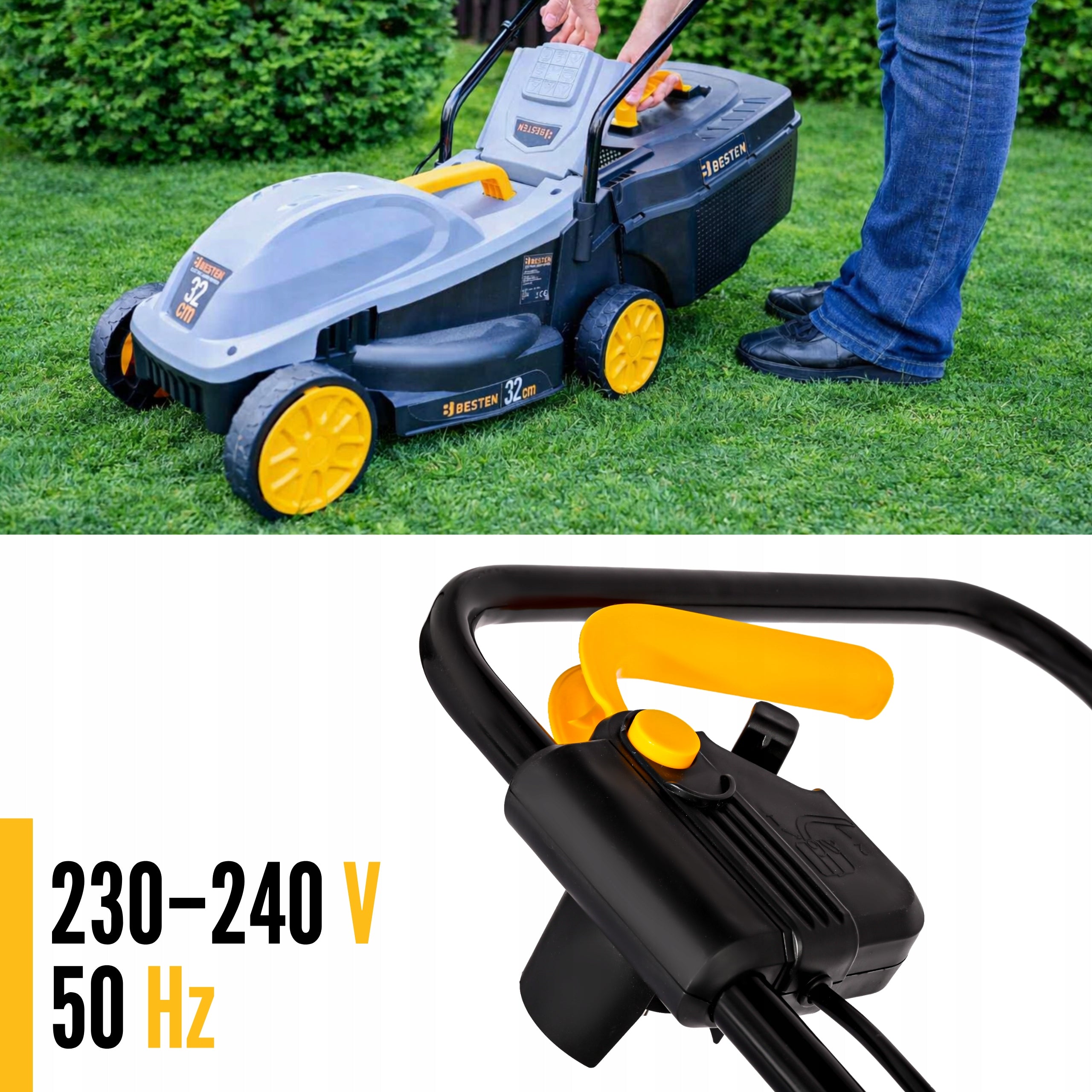 35L ADJUSTABLE ELECTRIC LAWN MOWER LIGHT STRONG LARGE BASKET BESTEN Manufacturer code BE0002911