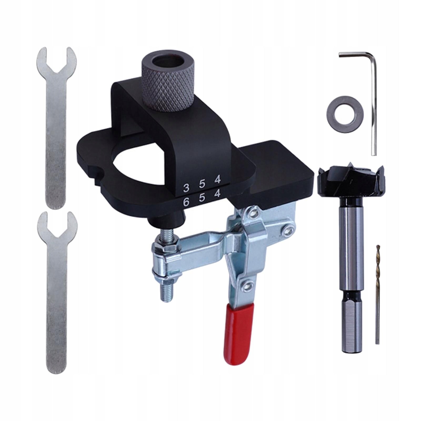 35mm Pocket Hole Jig Kit Margin Adjustment Range mm Drill Guide Hinge Manufacturer code Evial-60045331