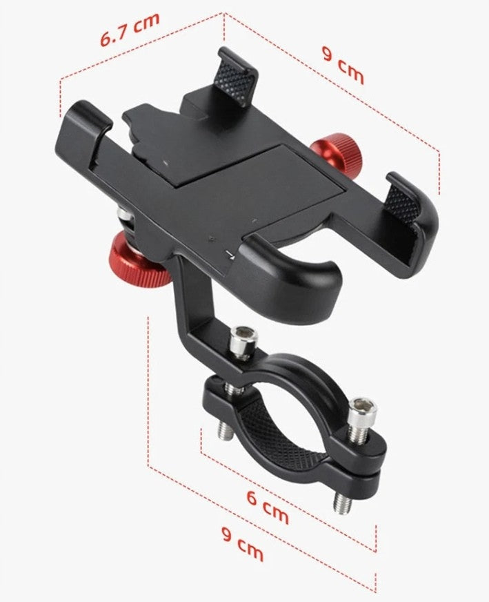 360° ADJUSTABLE BICYCLE PHONE HOLDER MADE OF ALUMINIUM Manufacturer code UCHWYT ROWEROWY NA TELEFON KIEROWNICĘ OBROTOW