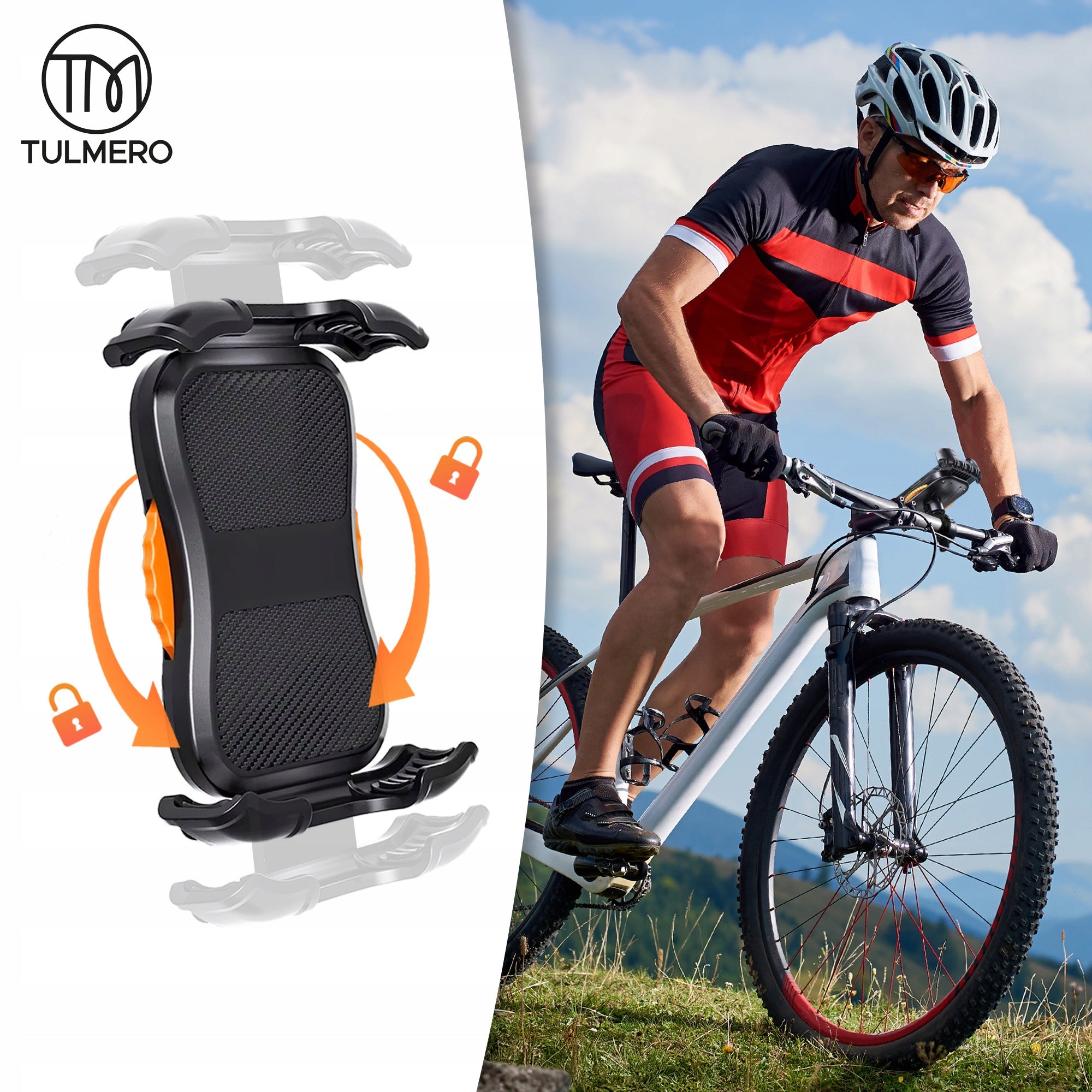 360 BICYCLE PHONE HOLDER FOR MOTORCYCLE BIKE SCOOTER ANTI-SHOCK Packaging status original