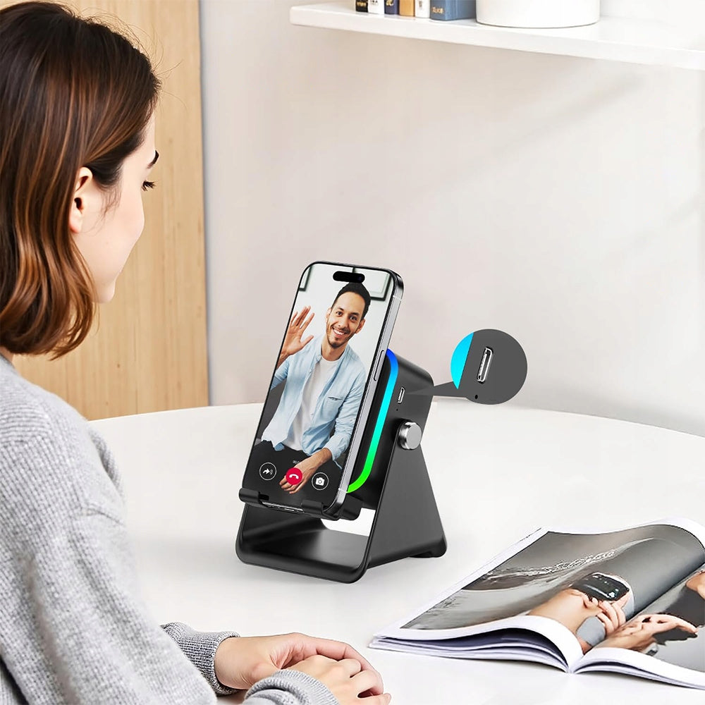 360 DEGREE ADJUSTABLE WIRELESS BLUETOOTH INDUCTION SPEAKER AND LIGHT Packaging status original