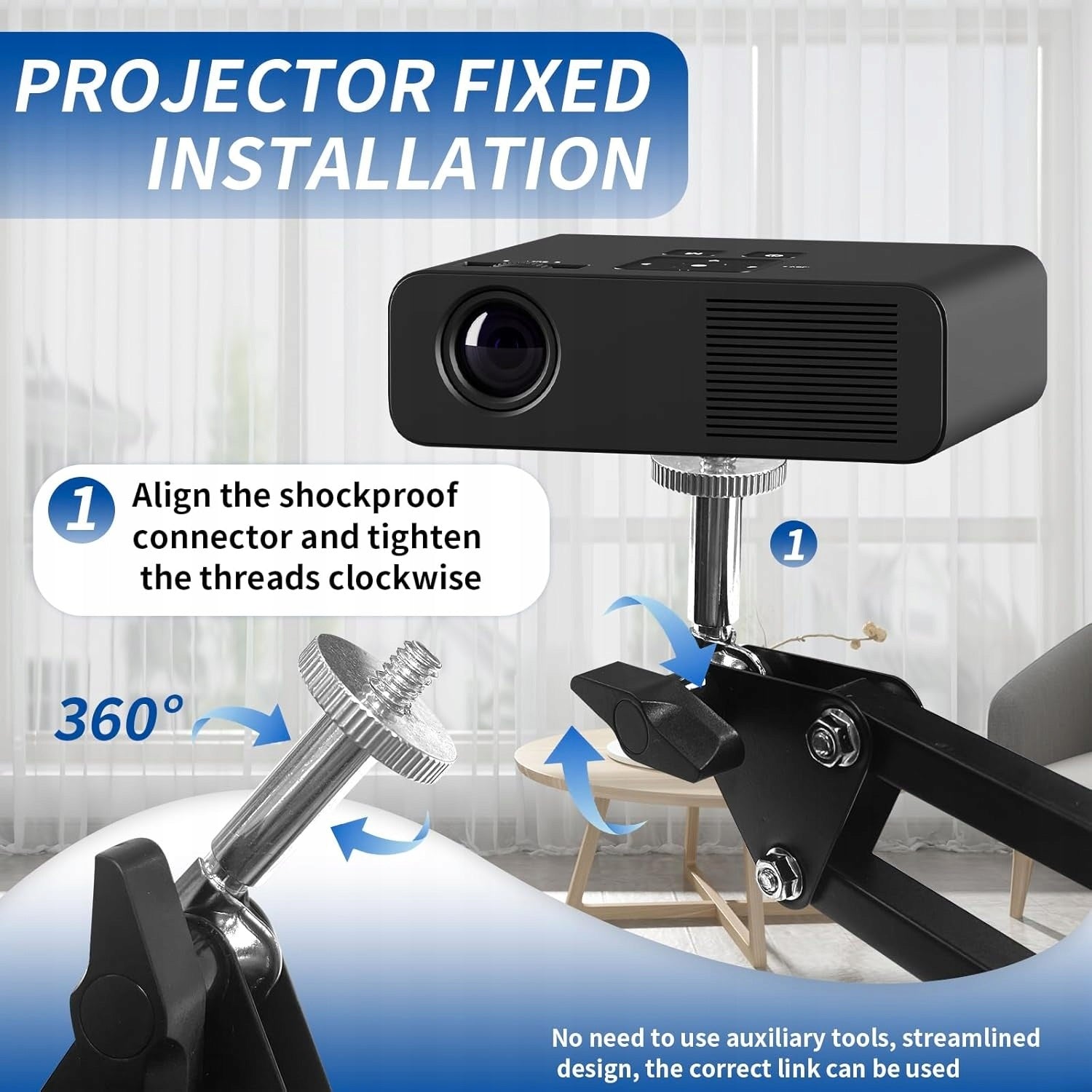 360 DEGREE FOLDING ROTARY BED PROJECTOR HOLDER 1 4 THREAD Manufacturer code 0602409315060