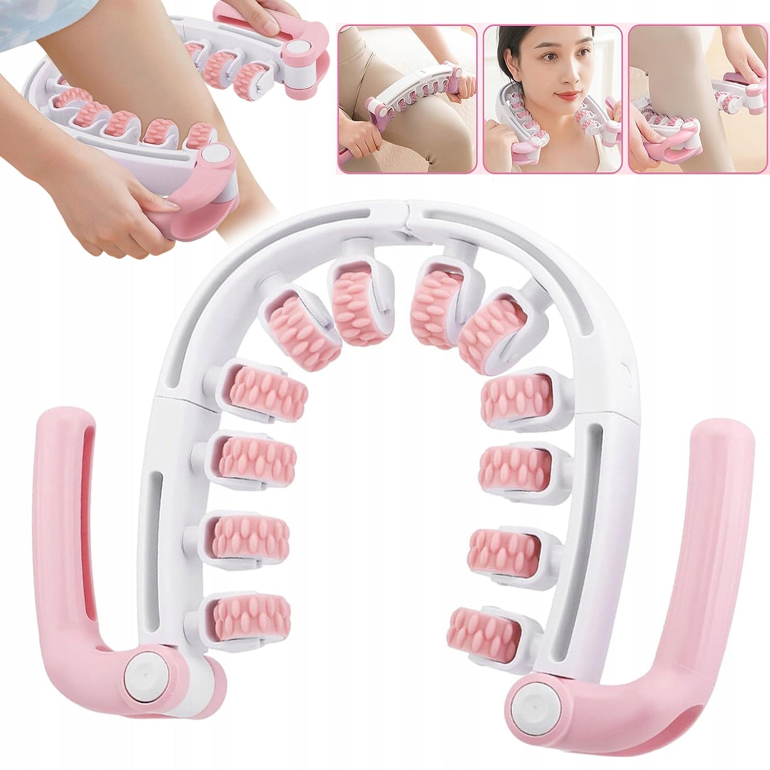 360 DEGREE HANDHELD LEG MASSAGE ROLLER FOR DEEP TISSUE MASSAGE OF THIGHS, ARMS