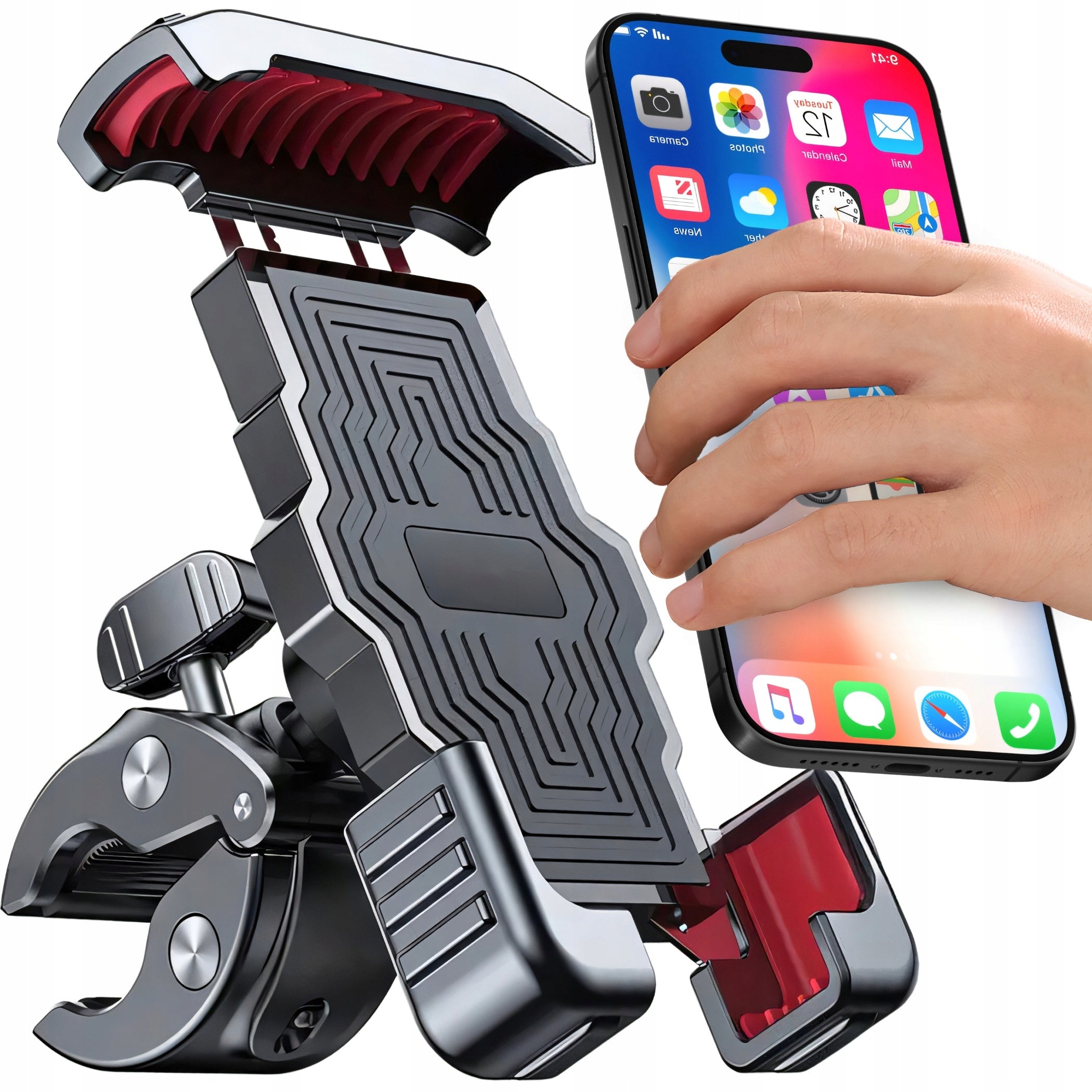 360 DEGREE PHONE HOLDER FOR MOTORCYCLE BIKE HANDLEBARS 4,7-7