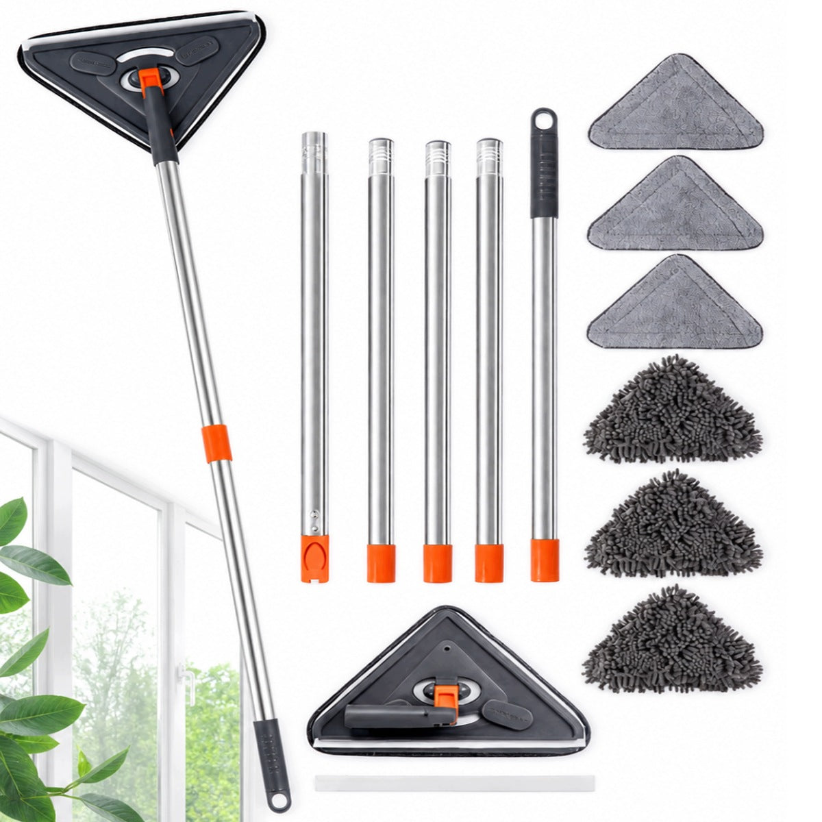 360 DEGREE ROTARY TRIANGULAR FLAT MOP