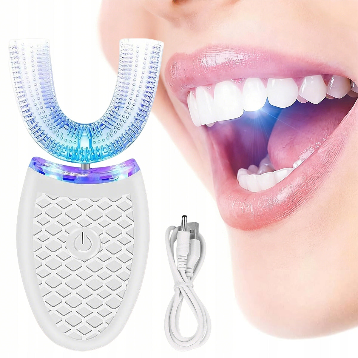 360 Degree Sonic Toothbrush – White, Charging Base, For Teeth Brand no brand