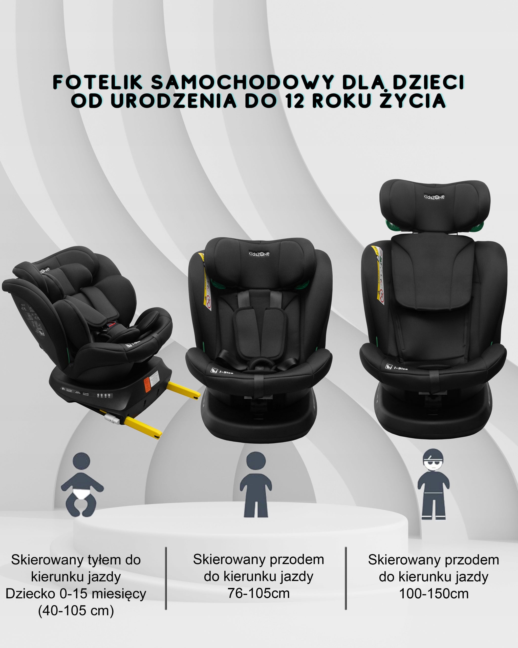 360° ISOFIX swivel car seat 0-36 kg Manufacturer code i-Size obrotowy 360° ISOFIX