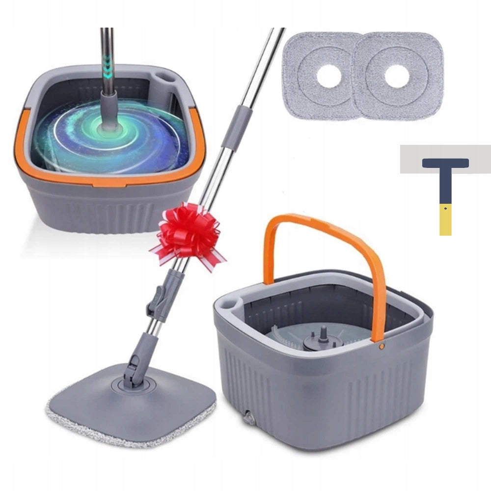 360° MICROFIBER ROTARY MOP WITHOUT EXTRUSION WATER SEPARATION SYSTEM GREY Packaging status original