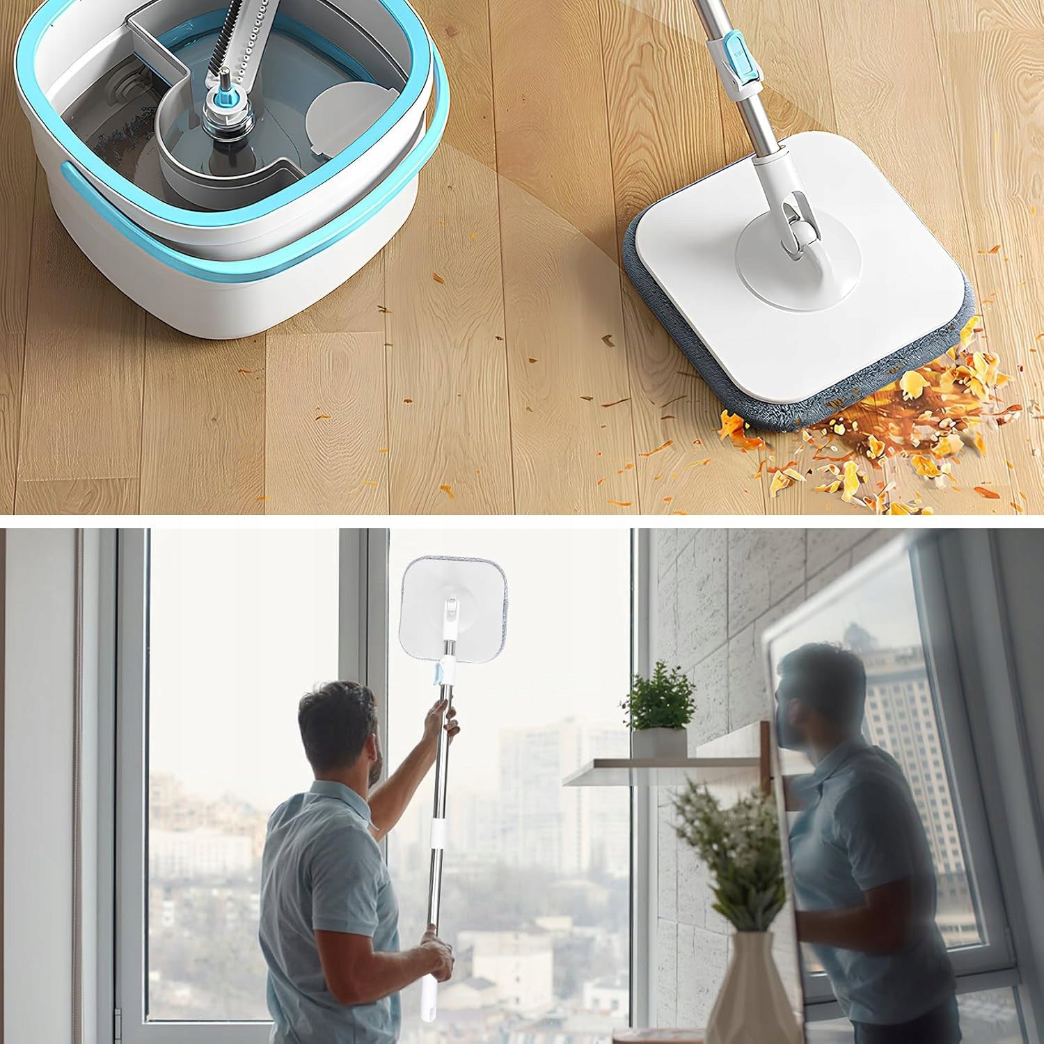 360° MULTI-PURPOSE ROTARY MOP FOR CLEANING AND SEPARATING DIRT Brand Bedee