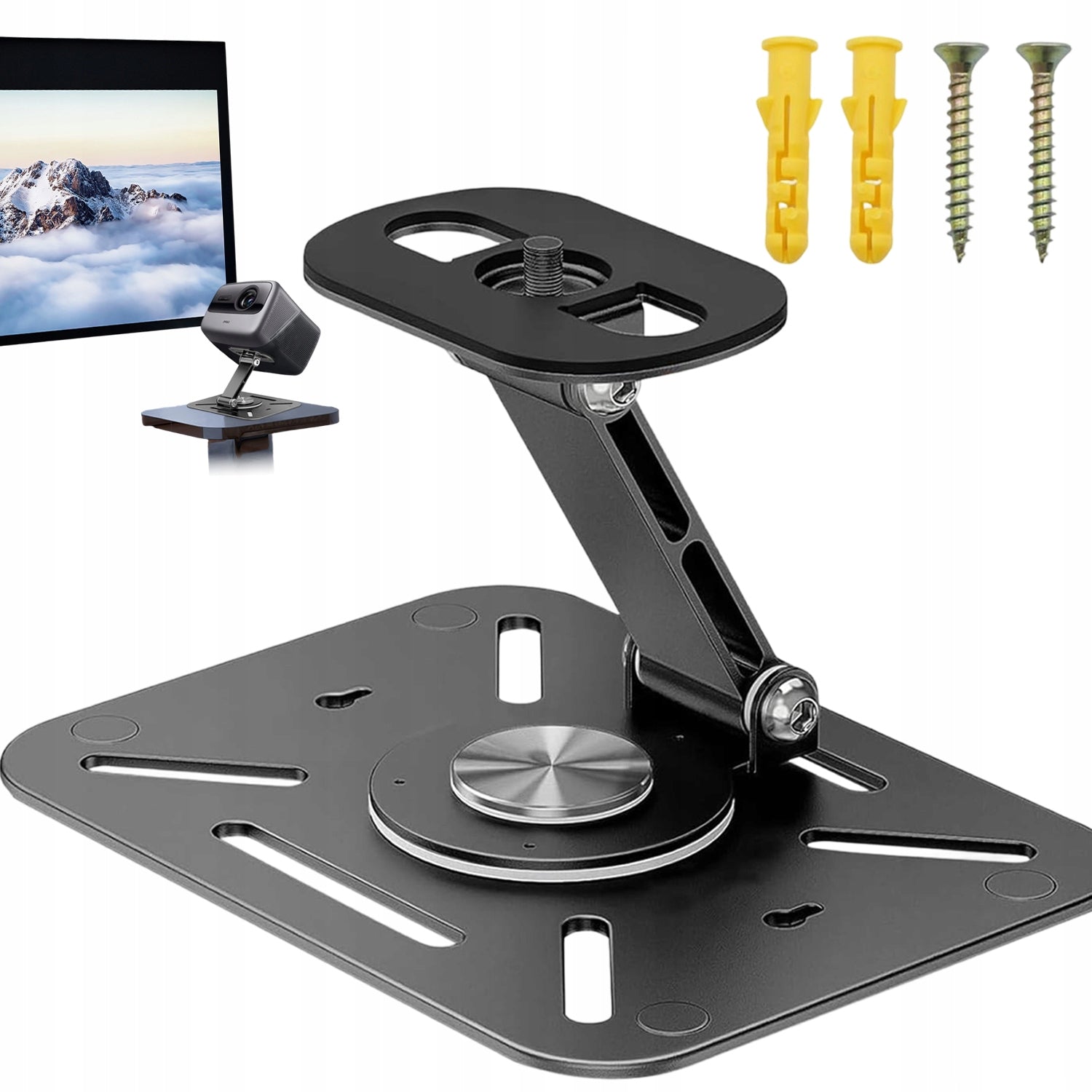360° ROTARY PROJECTOR STAND WITH ADJUSTABLE ANGLE FOR HOME OFFICE FOLDING