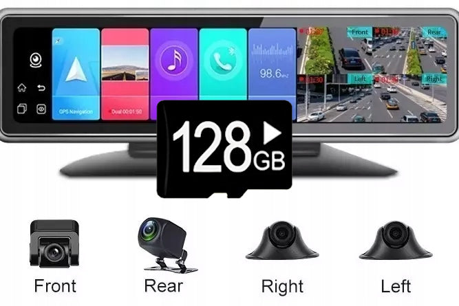 360° Recorder 4 Cameras Mirror Android ADAS 4G