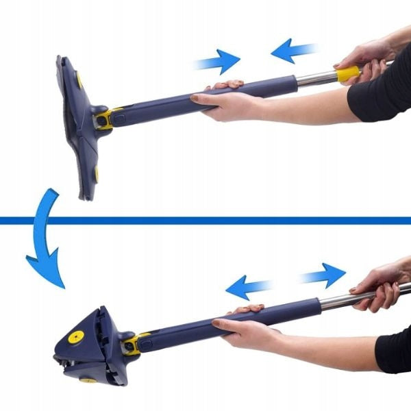 360 Rotatable Cleaning Mop,Adjustable Extension Pole,Telescopic Flat Blue Brand no brand