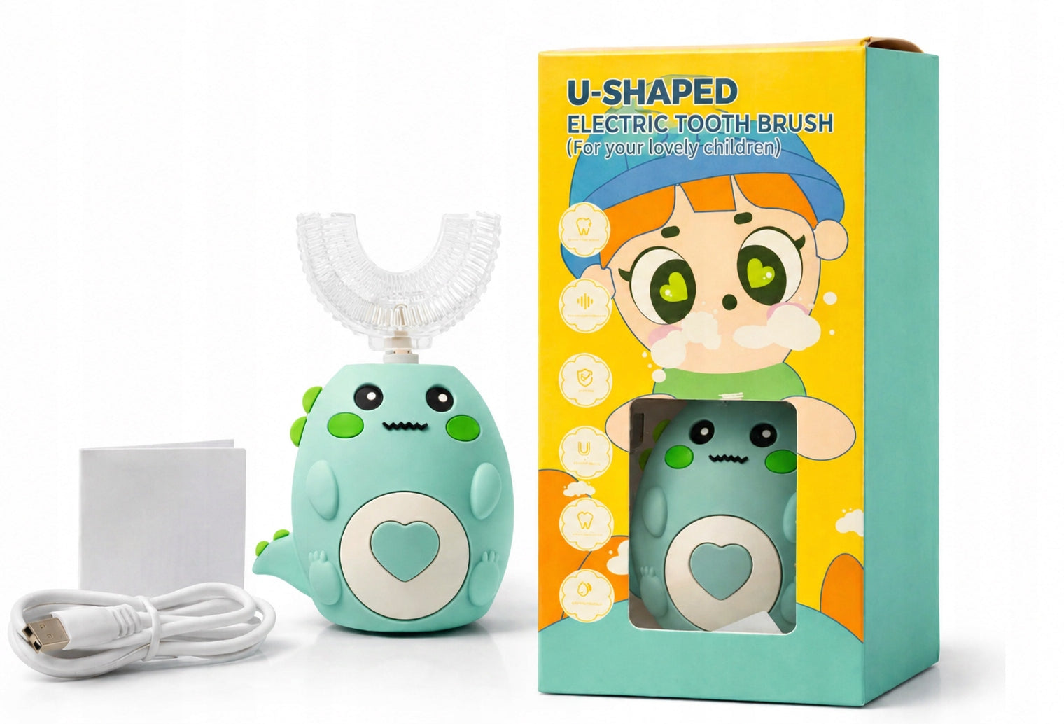 360° Sonic Toothbrush FOR LEARNING TO BRUSH TEETH GREEN 2 DIFFERENT CARTRIDGES Manufacturer code SZCZOTECZKA 360 2 RÓZNE WKŁADY