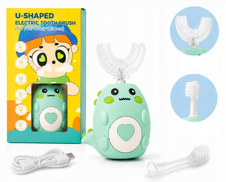 360° Sonic Toothbrush FOR LEARNING TO BRUSH TEETH GREEN 2 DIFFERENT CARTRIDGES