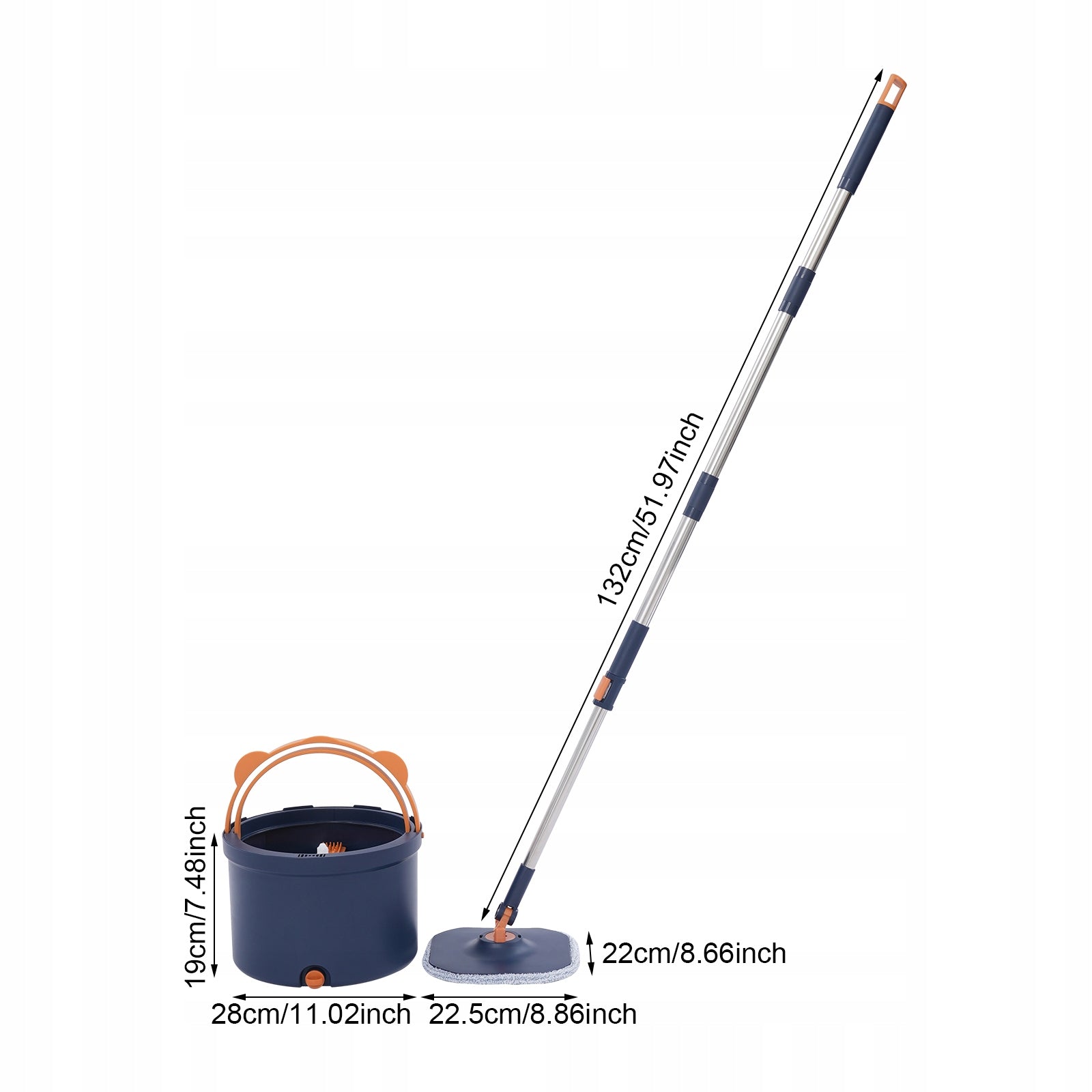360° Spin Mop + Bucket Cleaning Kit, Dirty Water Separation,5* Mop Cleaning Packaging status original